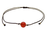 Juego de 3 Pulseras Libela Cornalina en Hilo Encerado Ajustable